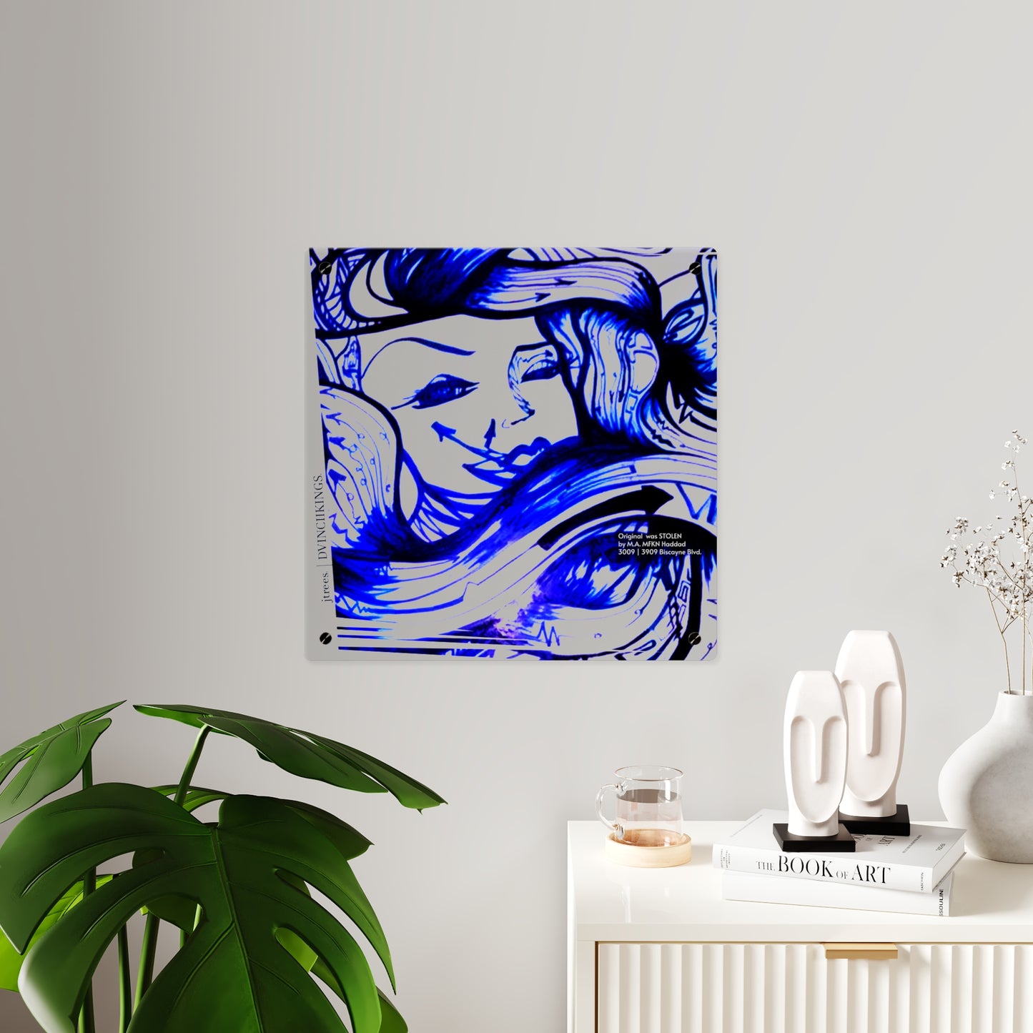 3009 blu on Acrylic - Original Art Piece Stolen by a Michael Anthony Haddad