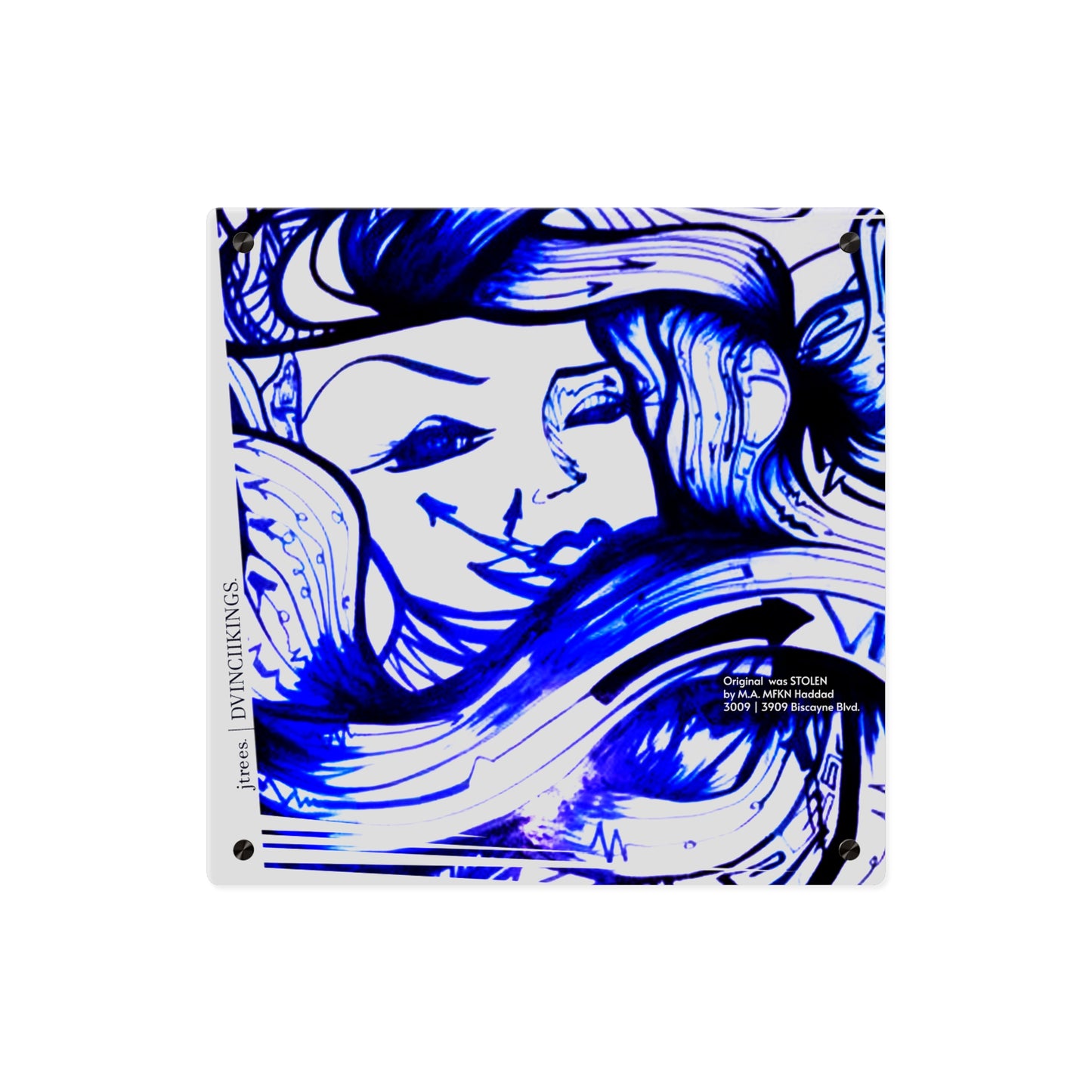 3009 blu on Acrylic - Original Art Piece Stolen by a Michael Anthony Haddad