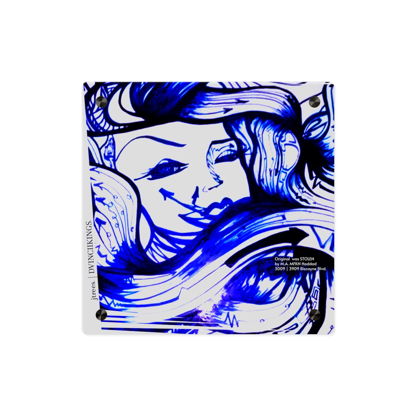 3009 blu on Acrylic - Original Art Piece Stolen by a Michael Anthony Haddad