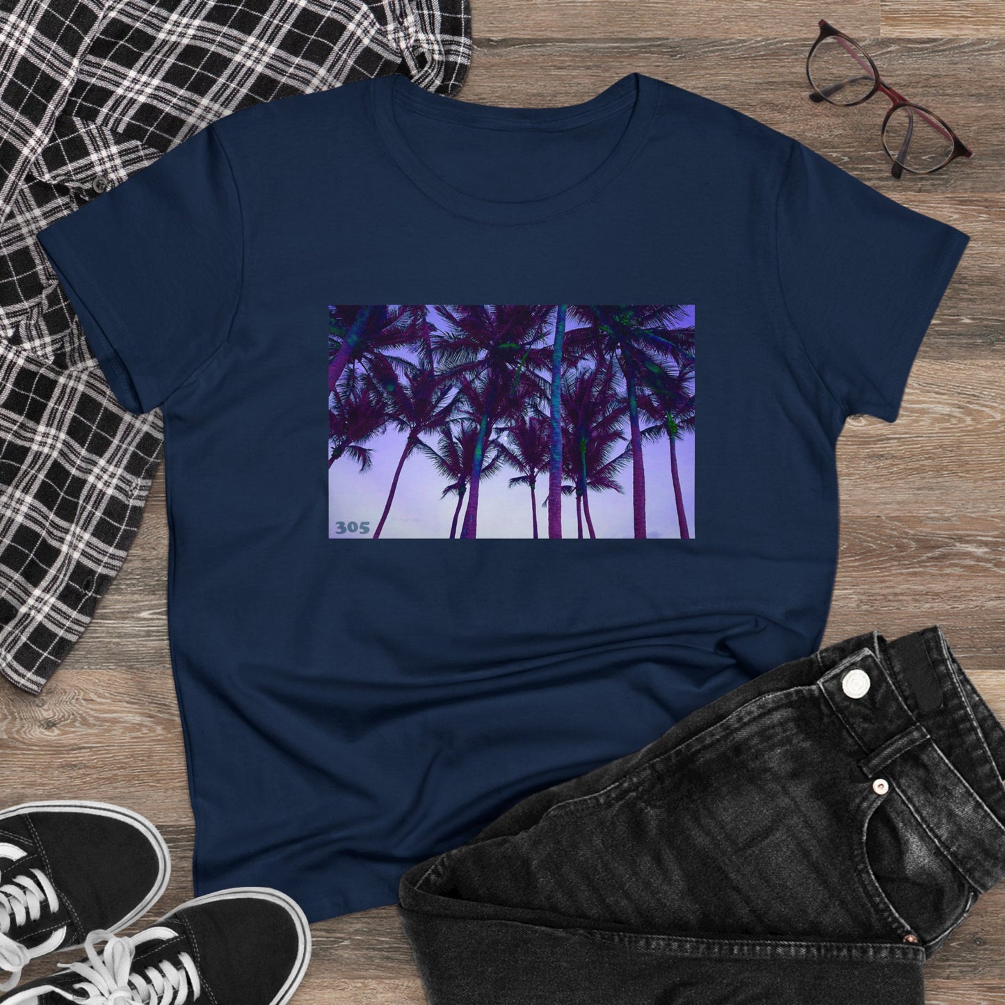 A4 - "305 Palms" Women's Midweight Cotton Tee