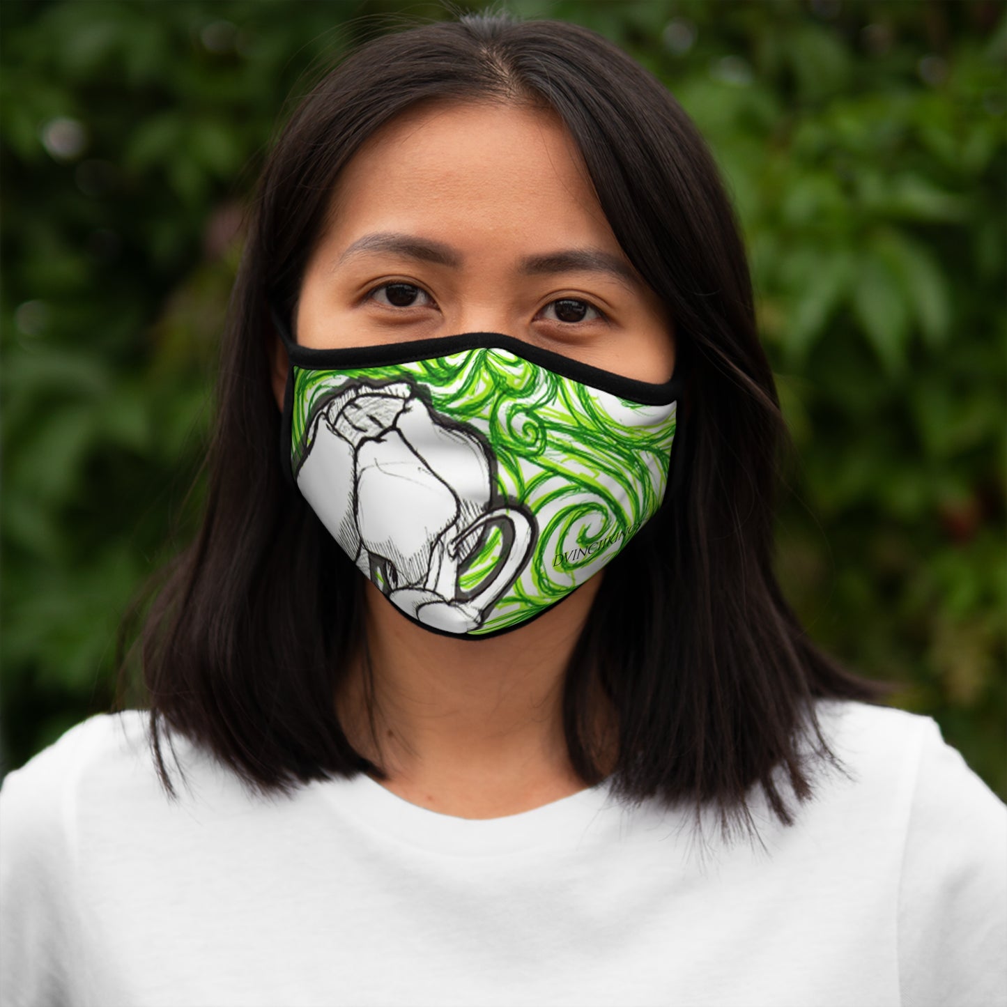 "Thck Flwr Flw" Fitted Polyester Face Mask