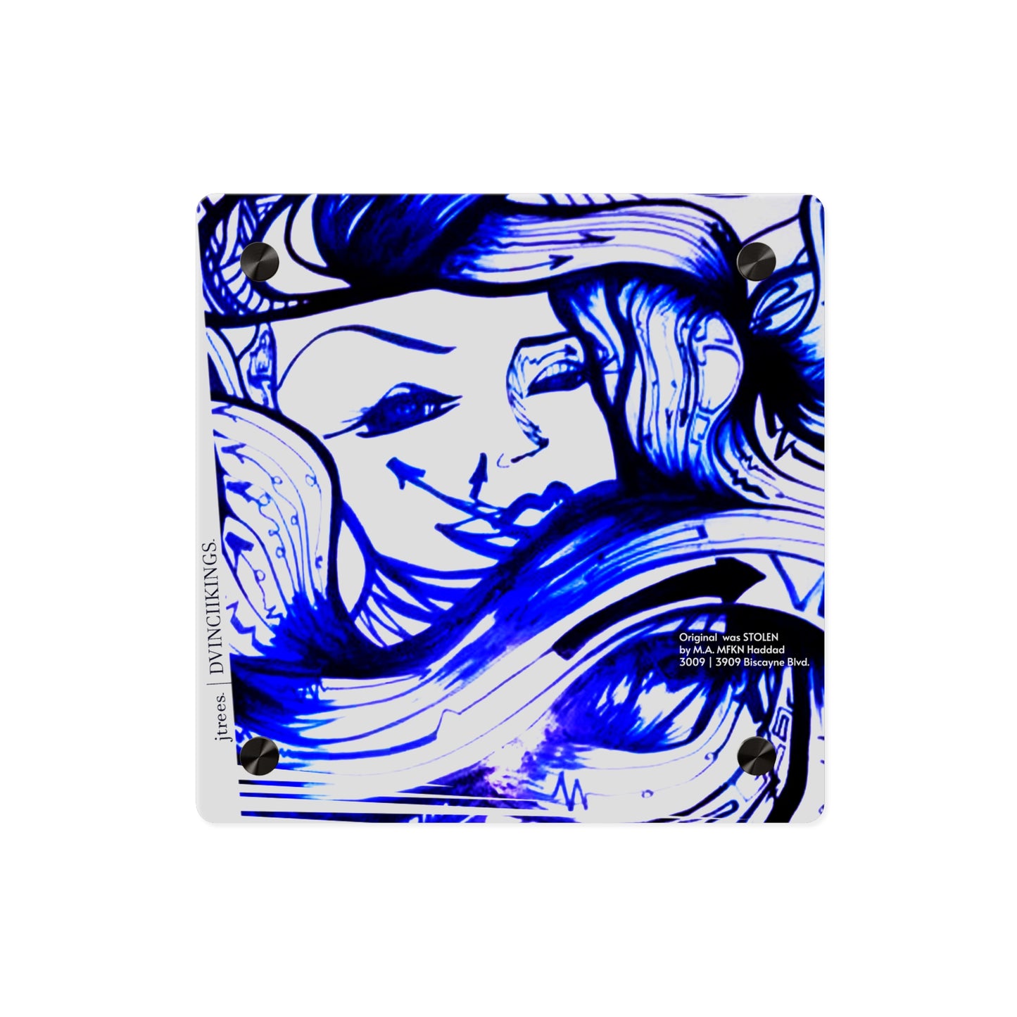 3009 blu on Acrylic - Original Art Piece Stolen by a Michael Anthony Haddad