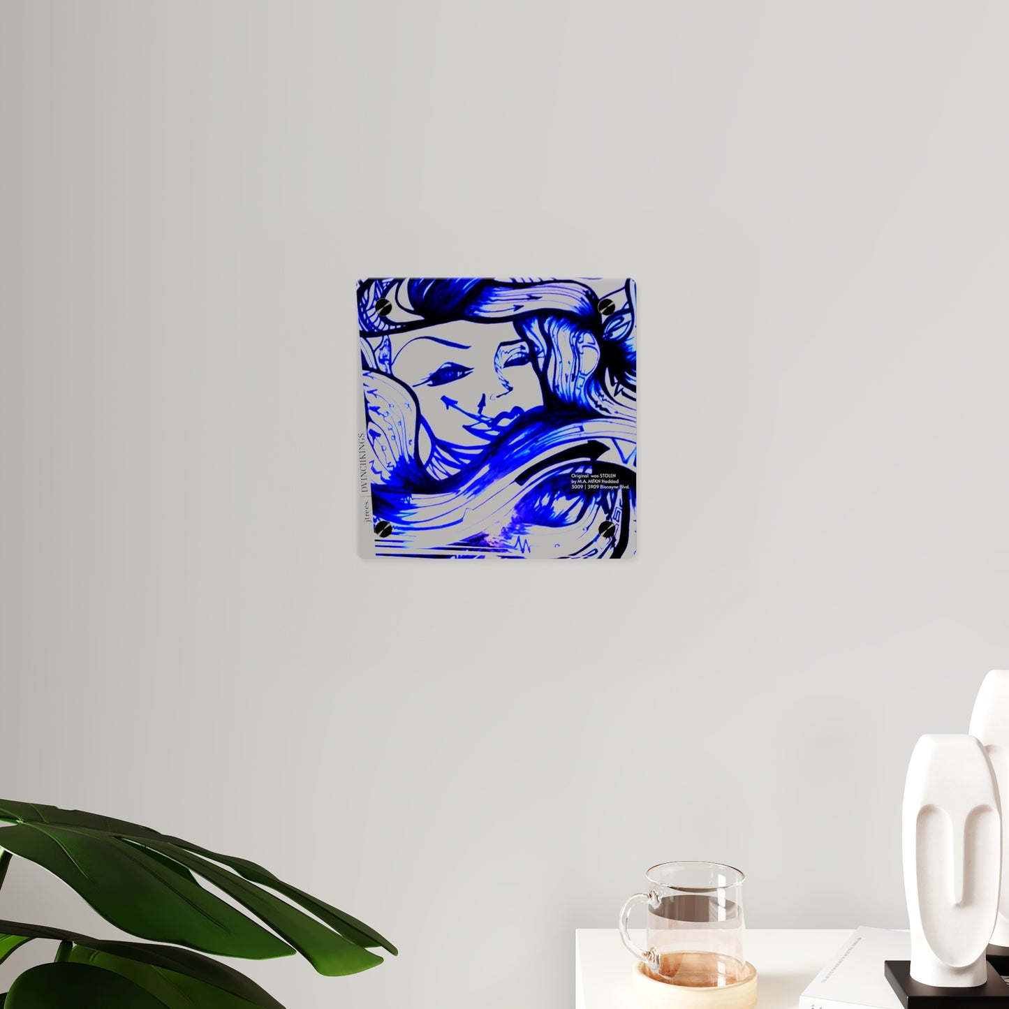 3009 blu on Acrylic - Original Art Piece Stolen by a Michael Anthony Haddad