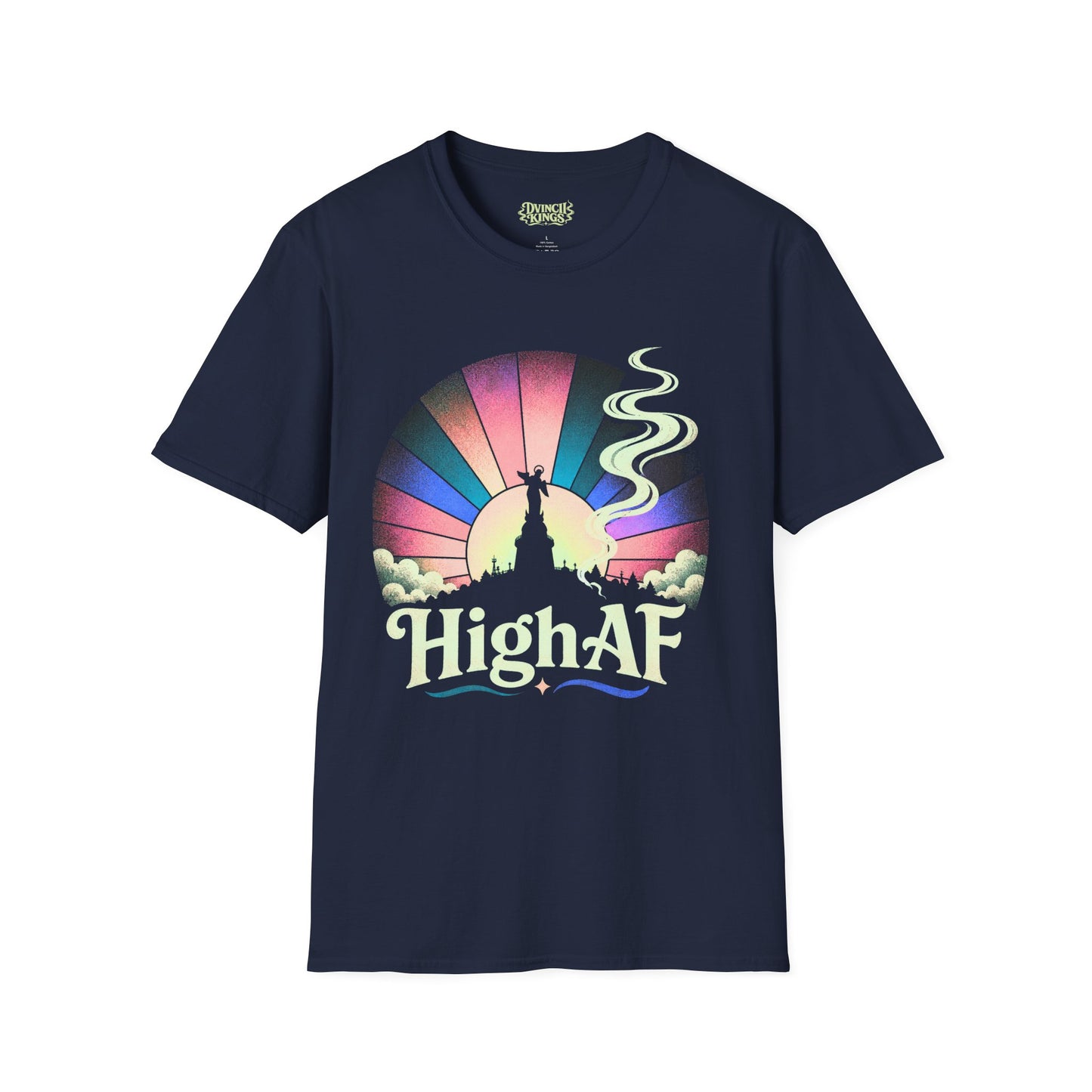 High AF T-Shirt Retro Quito Ecuador Sunset Smoking Silhouette