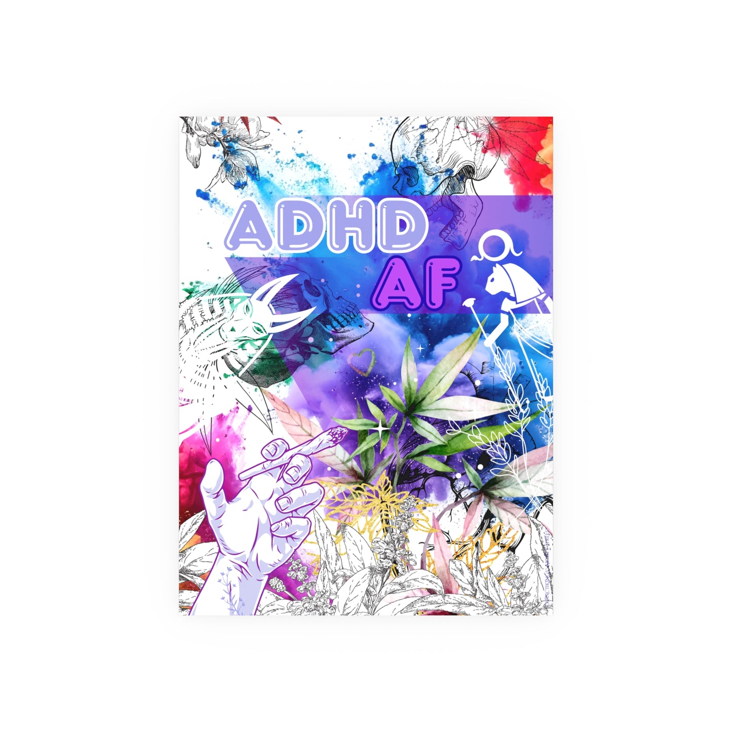 ADHD AF Colorful Art Poster — Bold Neurodiversity Wall Decor