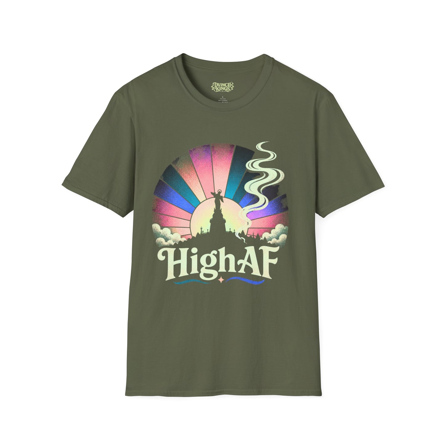 High AF T-Shirt Retro Quito Ecuador Sunset Smoking Silhouette