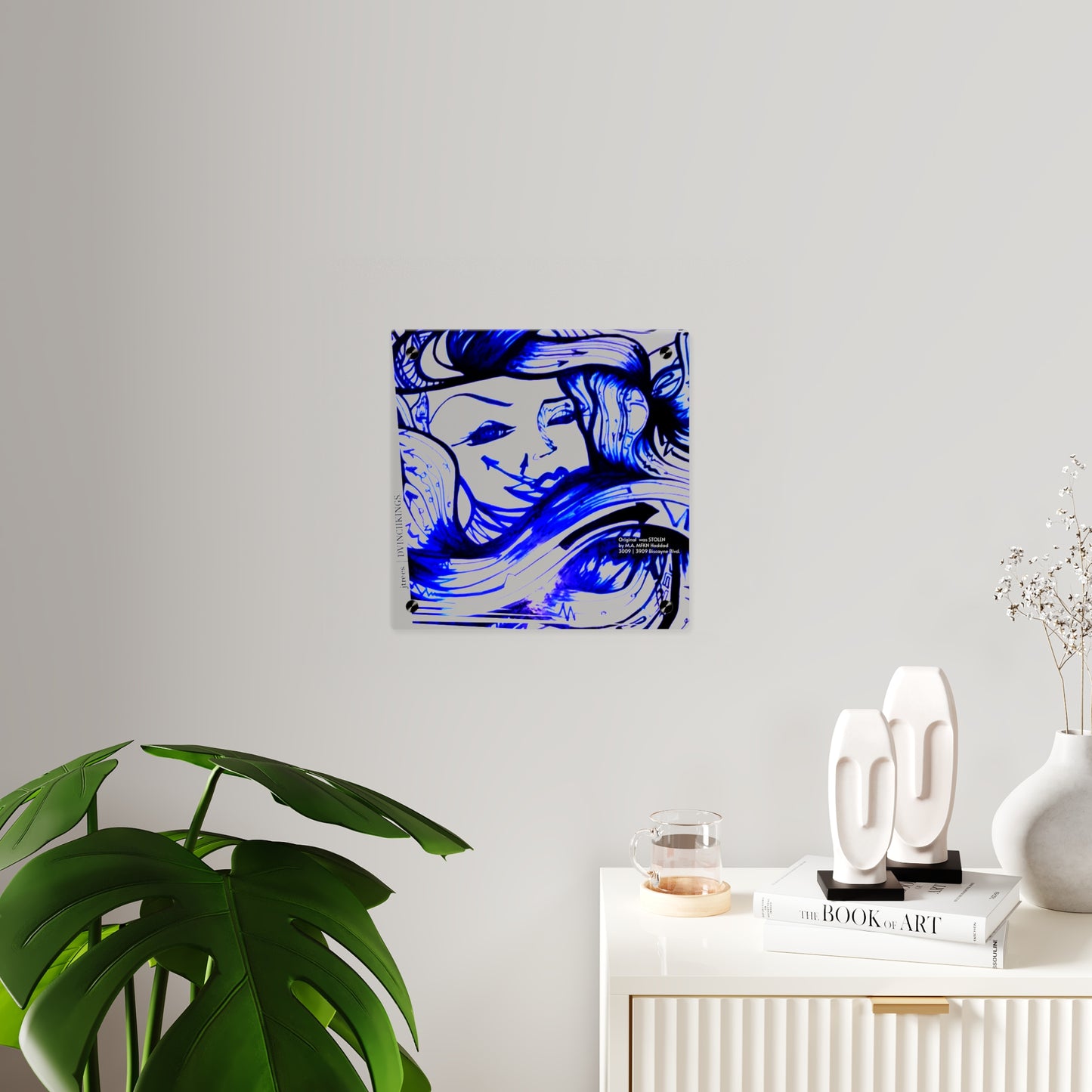 3009 blu on Acrylic - Original Art Piece Stolen by a Michael Anthony Haddad