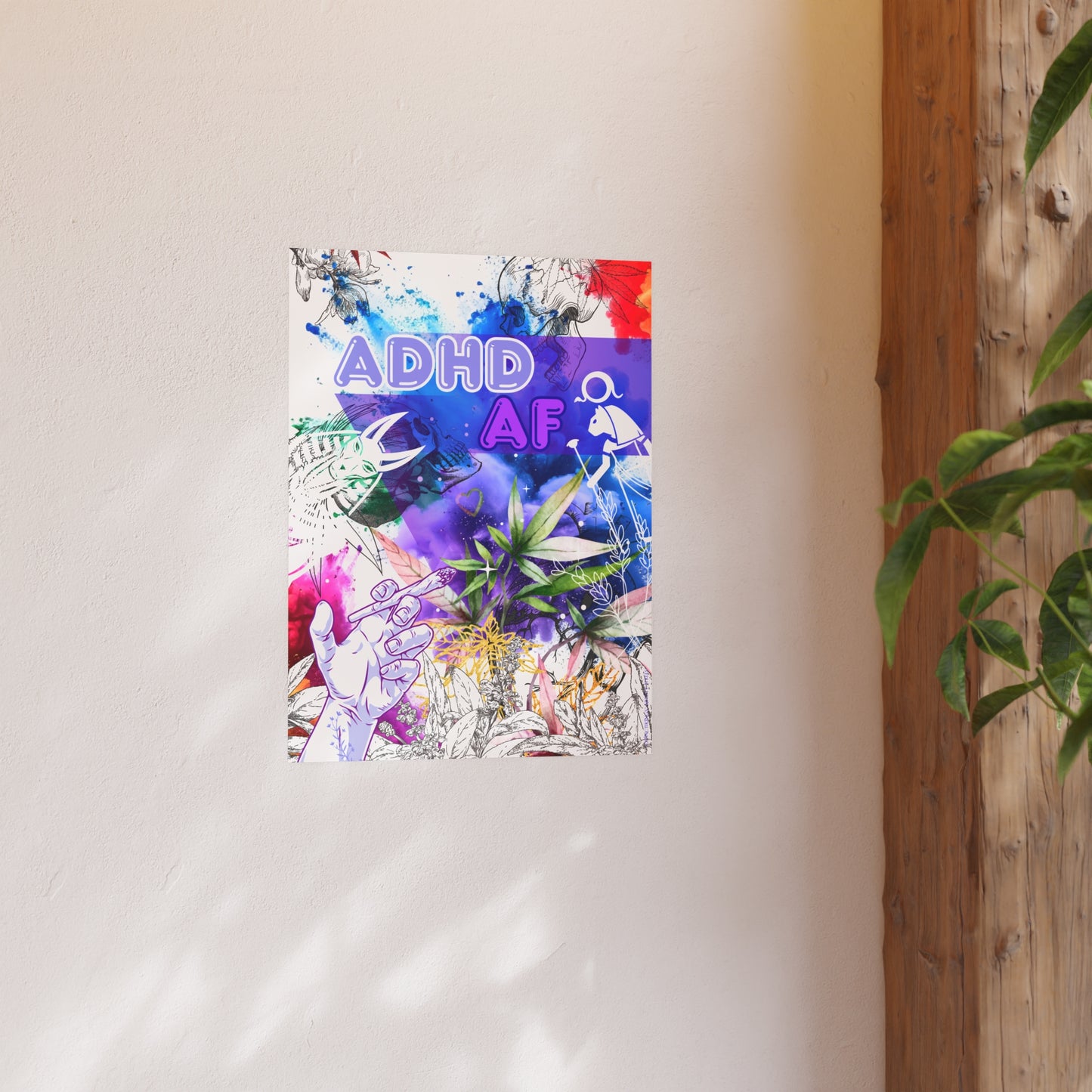 ADHD AF Colorful Art Poster — Bold Neurodiversity Wall Decor