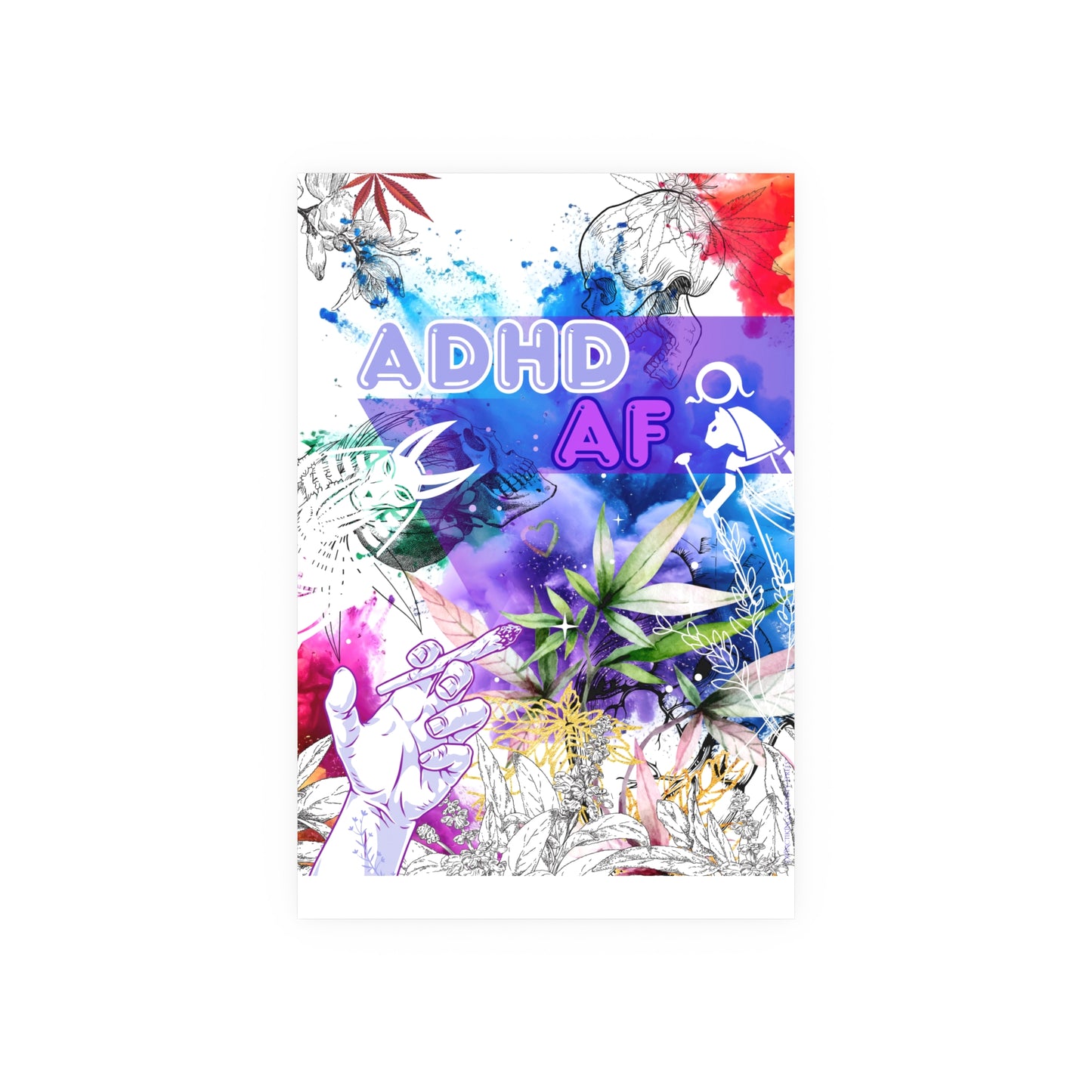 ADHD AF Colorful Art Poster — Bold Neurodiversity Wall Decor