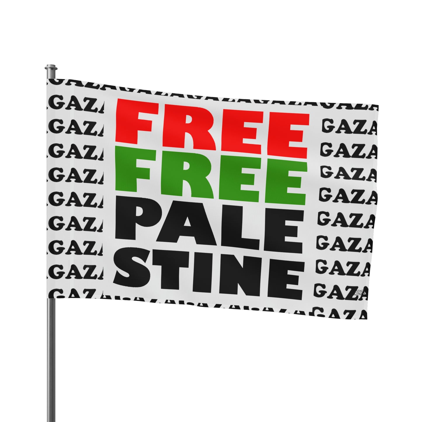 AP25 - "FREE FREE PALESTINE" Pro-Palestinian Flag