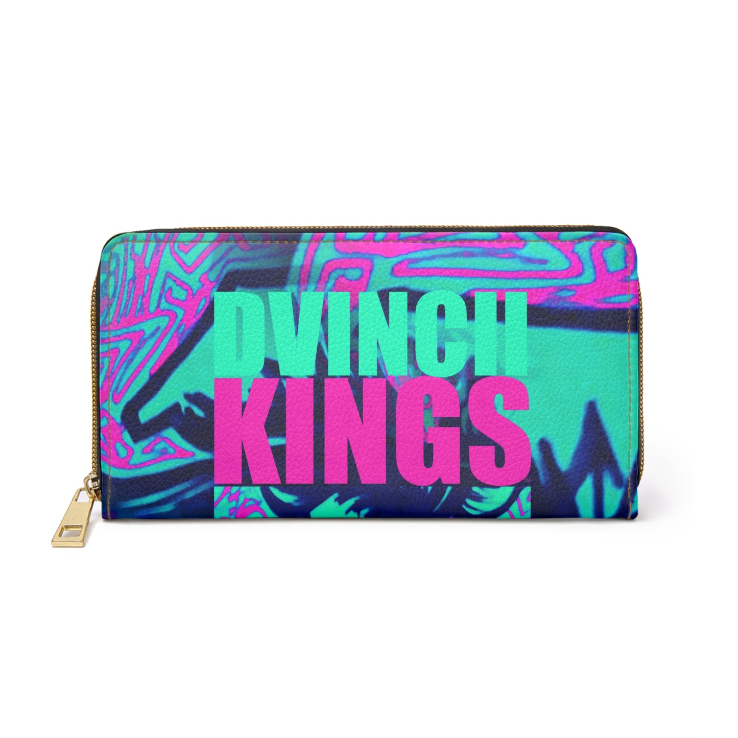 Magenta n Teal DVINCIIKINGS Zipper Wallet