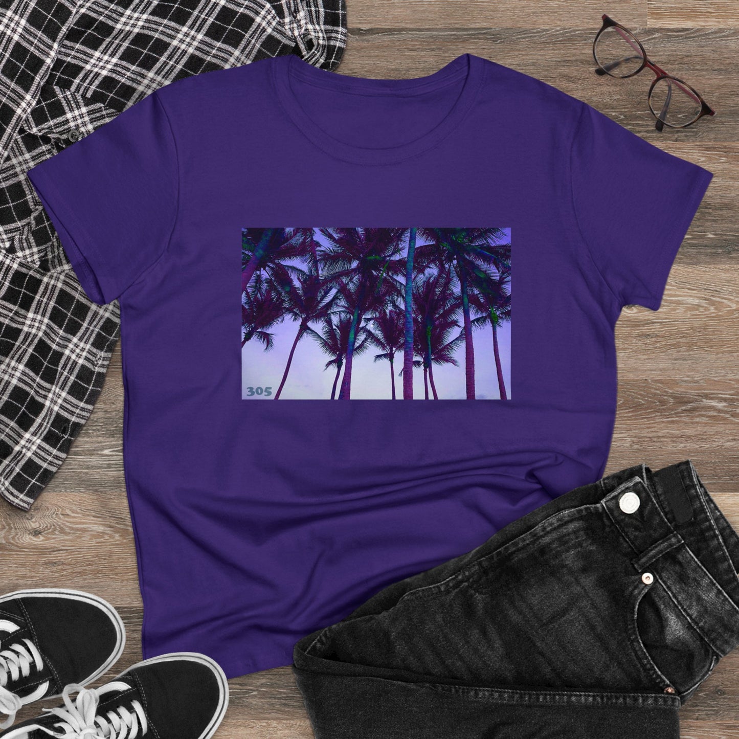 A4 - "305 Palms" Women's Midweight Cotton Tee