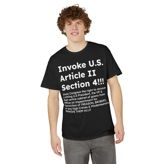 Invoke U.S. Article II Section 4 T-Shirt