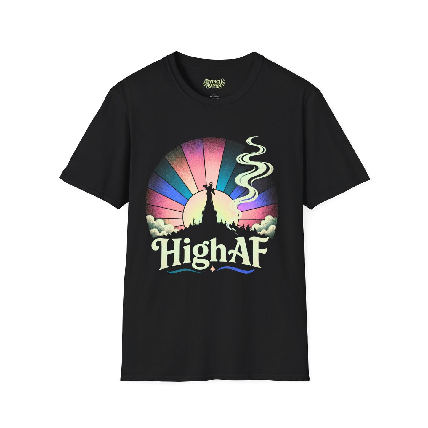 High AF T-Shirt Retro Quito Ecuador Sunset Smoking Silhouette