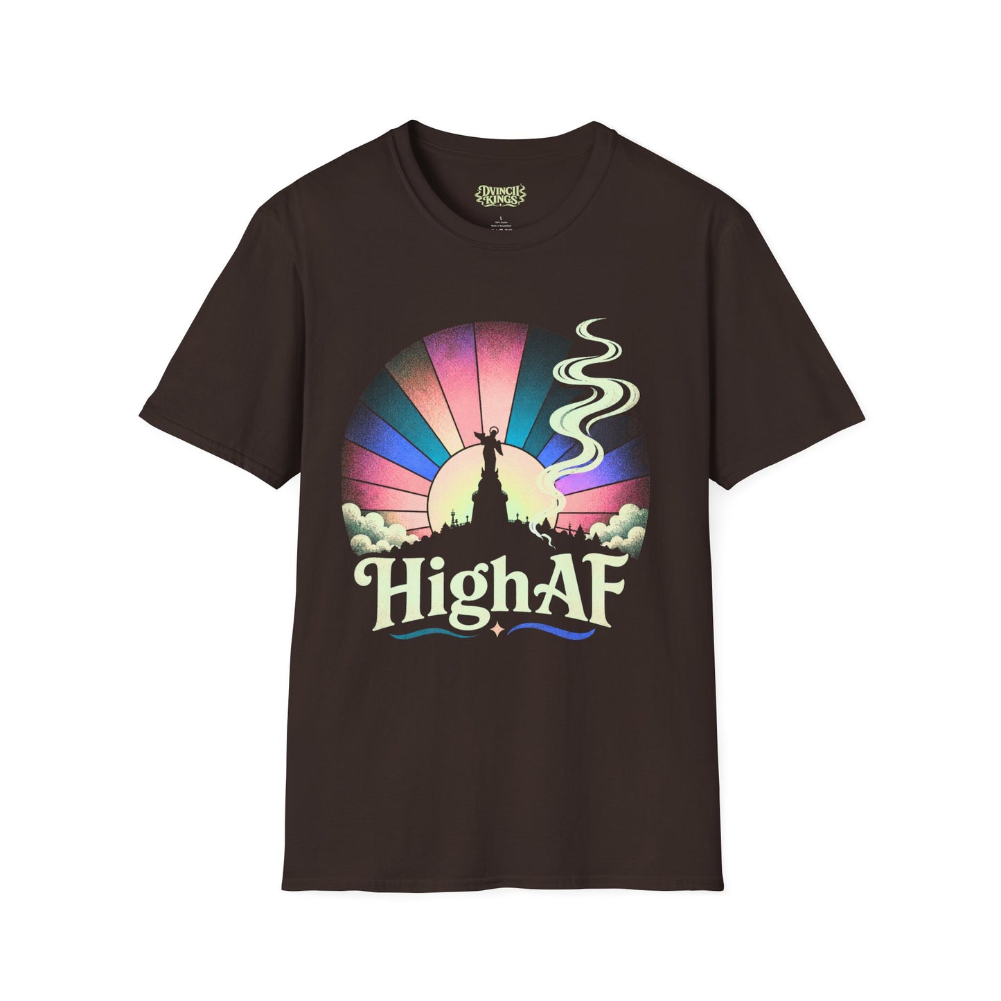 High AF T-Shirt Retro Quito Ecuador Sunset Smoking Silhouette